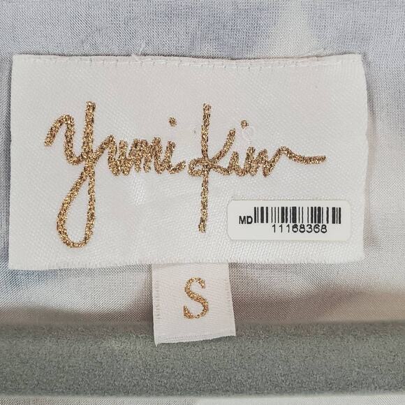 Yumi Kim Multicolor Abstract 100% Silk Dress S Plunge VNeck 3/4 Sleeve Geo Print - Picture 3 of 15